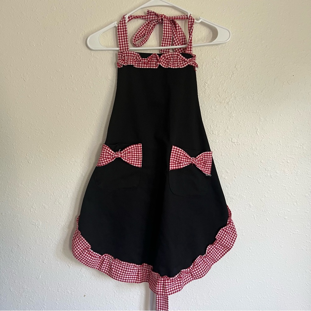 Checkered Black Kitchen Cooking Apron